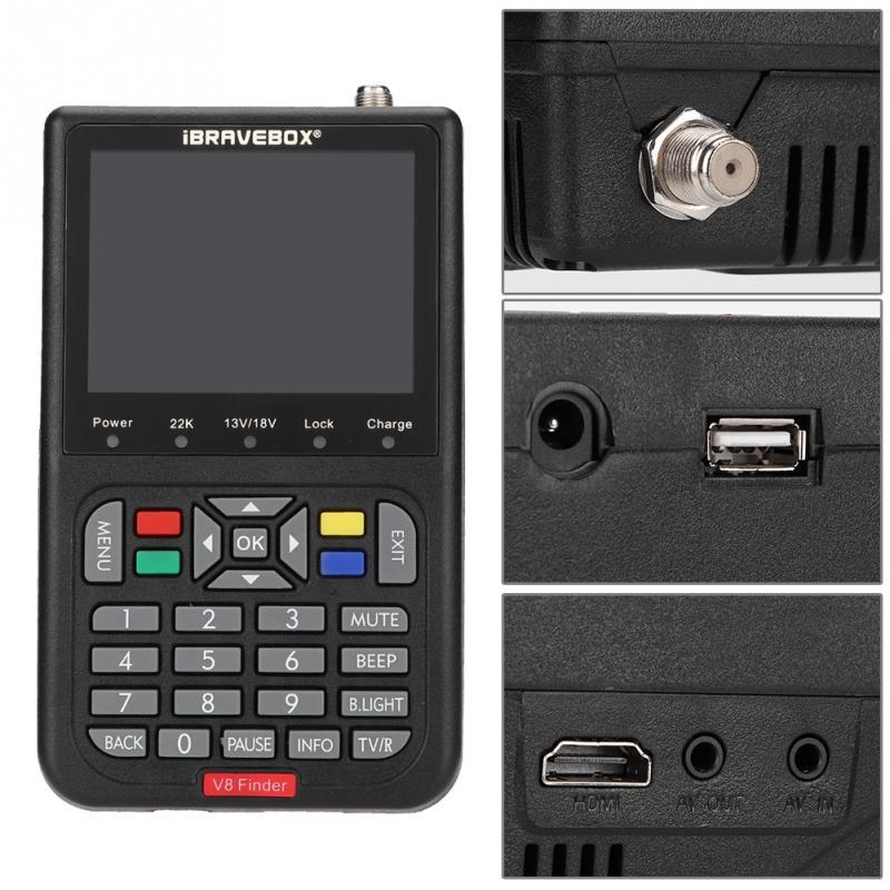Digital V8 Satellite Signal Finder HD 1080P DVBS Signal Strength Meter