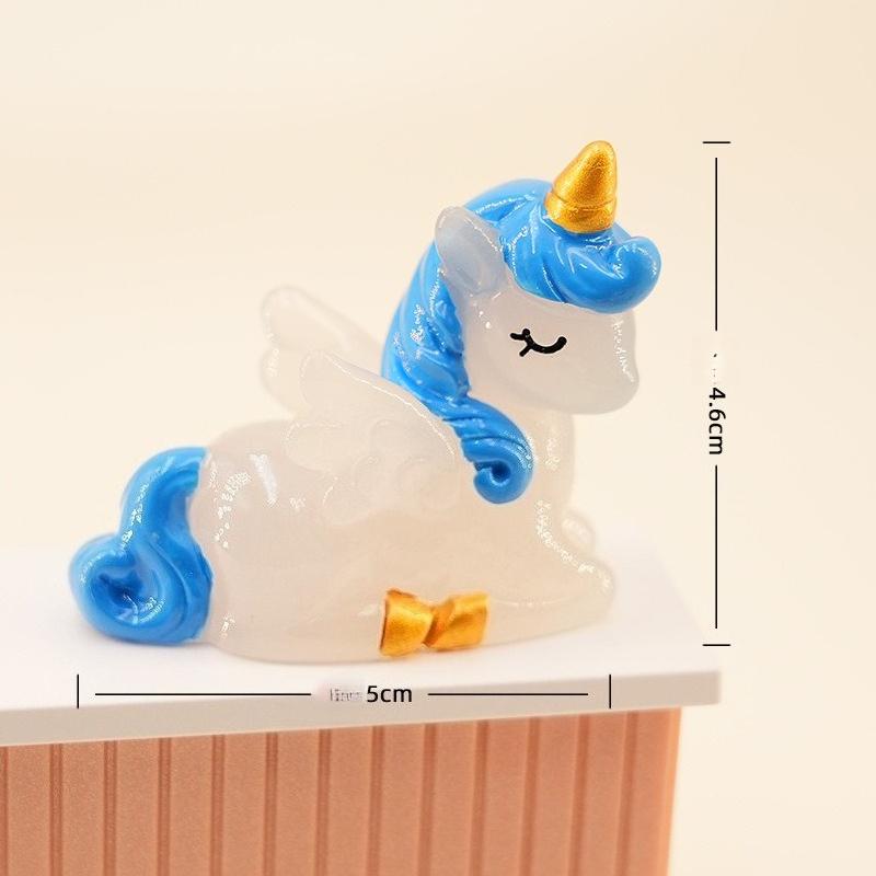Year of The Horse Luminous Unicorn Creative Home Office Desktop Decoration Resin Decoration Trendy Cute Blind Box Accessories