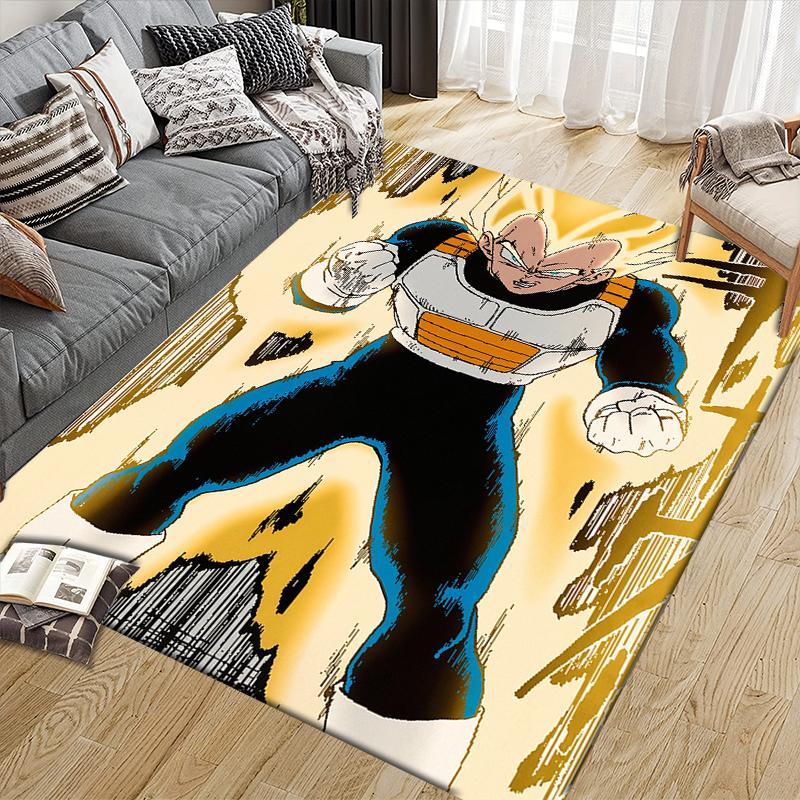 Dragon Ball Vegeta Theme Square Area Rug, Non-Slip Floor Mat for Home Office, Perfect Gift for Dragon Ball Fans.chl