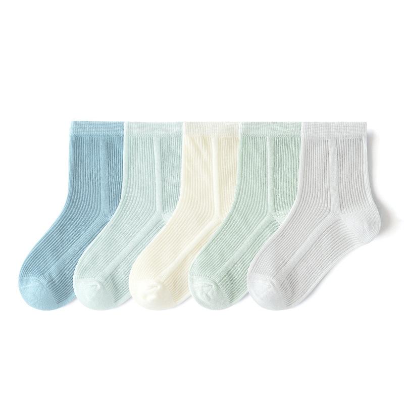 

5 пар/компл. носки для маленьких девочек и мальчиков, сетчатые махровые носки для новорожденных для девочек и мальчиков, летние мягкие однотонные детские носки, От 1 до 12 лет 9-12Y(XL) синий