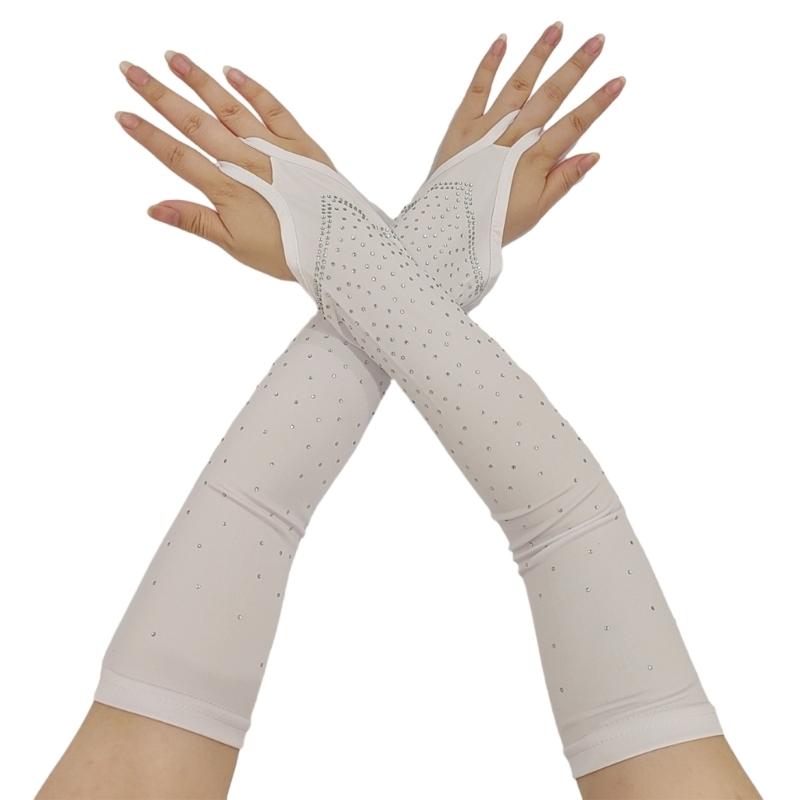 

Nightclub Gloves for Women and Girls in Theme Party Comfortable to Wear Elastic Stretchy Sleeves Gloves белый