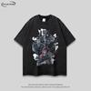 Unisex Oversized Retro Washed Cotton Tee - Streetwear Crew Neck Short Sleeve Men Women