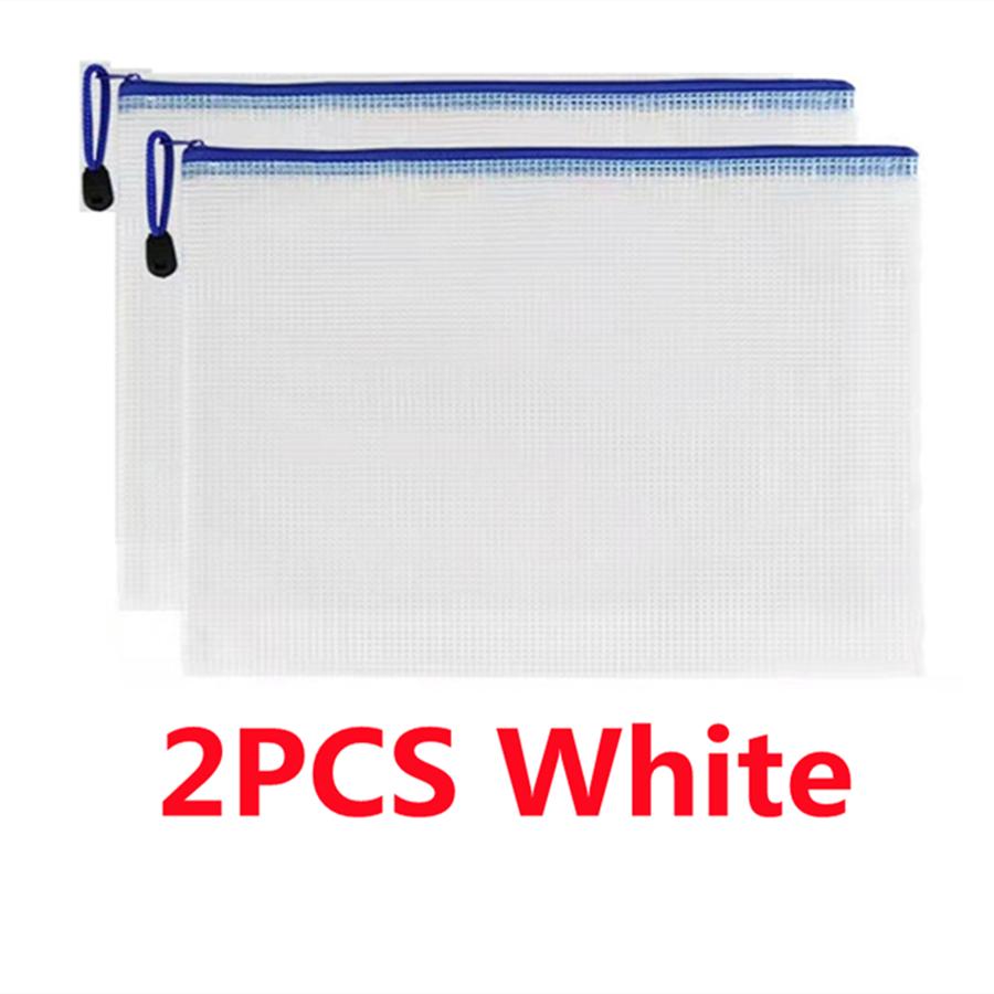 5pcs/lot Gridding Waterproof Zipper Bag Clear PVC A4 Binder Pockets Document Pen Filing Products Folders for Office & School