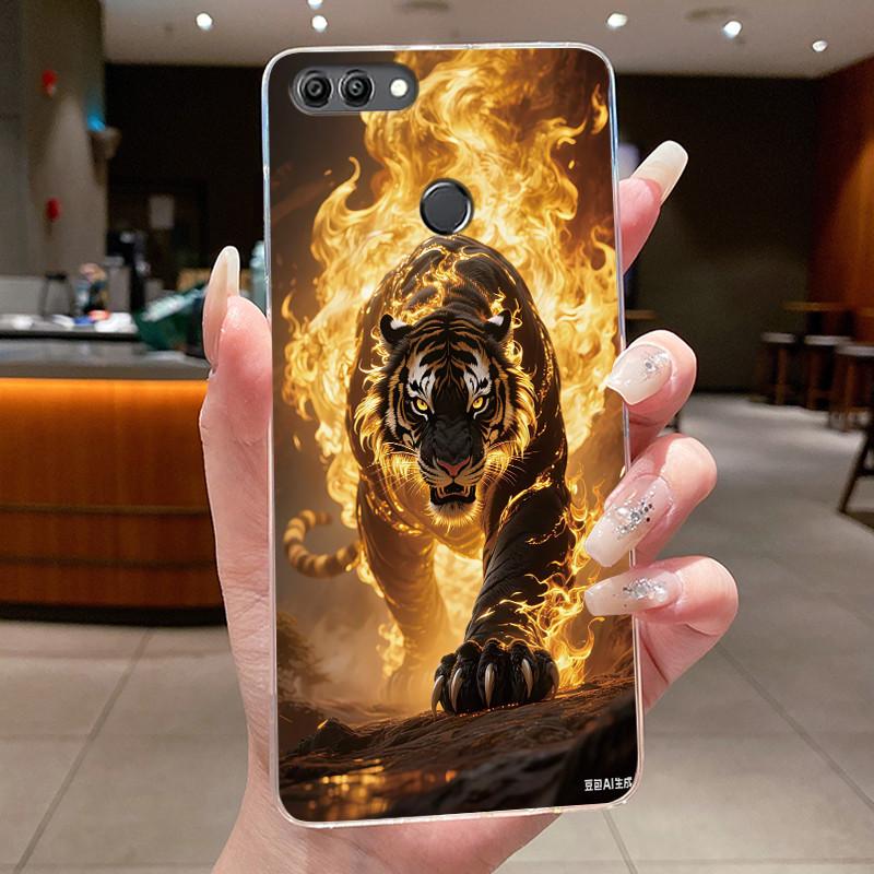 Casing For Huawei Y9 2018 Case Luxury Dragon Cute Cool Boys Girls Transparent Soft Silicone Phone Case Huawei Y9 2018 Back Cover