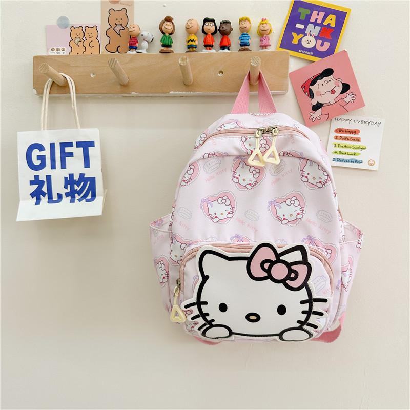 Adorable Cartoon Nylon Backpack For Kids Lightweight School Bag Neutral Style