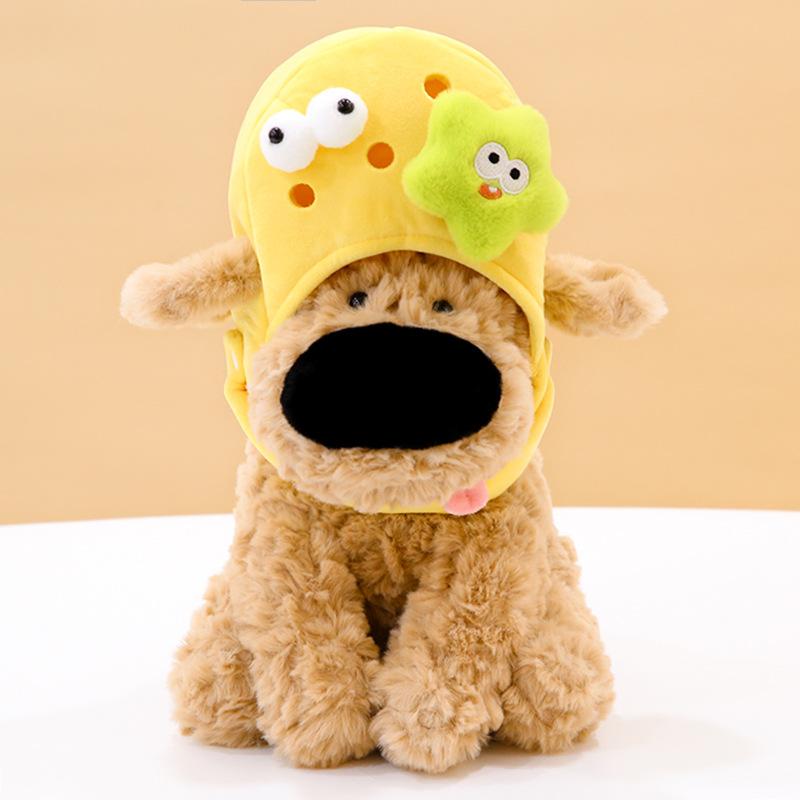 Big Nose Dog Plush Toy French Fries Puppy Slippers Hats Plushie Dog Dolls Birthday Party Decoration Stuffed Animal Gift