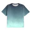 Men Gradient Color T-Shirt Short Sleeve Round Neck Summer Top Plus Size Urban Style Loose Tee Shirt for Daily Wear Party Office Beach