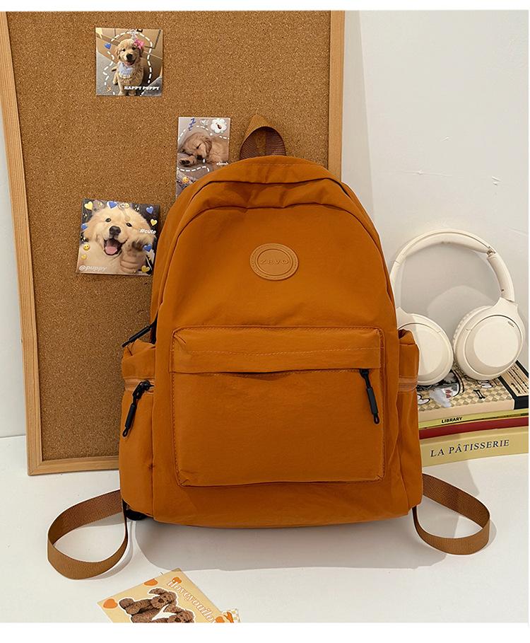 School bag new casual women's school bag solid color fresh and versatile college style school bag college students class backpack tide