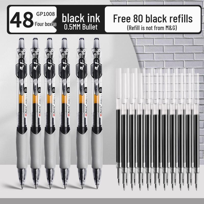 GP1008 Press-Type Gel Pen, Water-Based Ink for Students' Exams, Blue/Black/Red, Ideal for Teachers