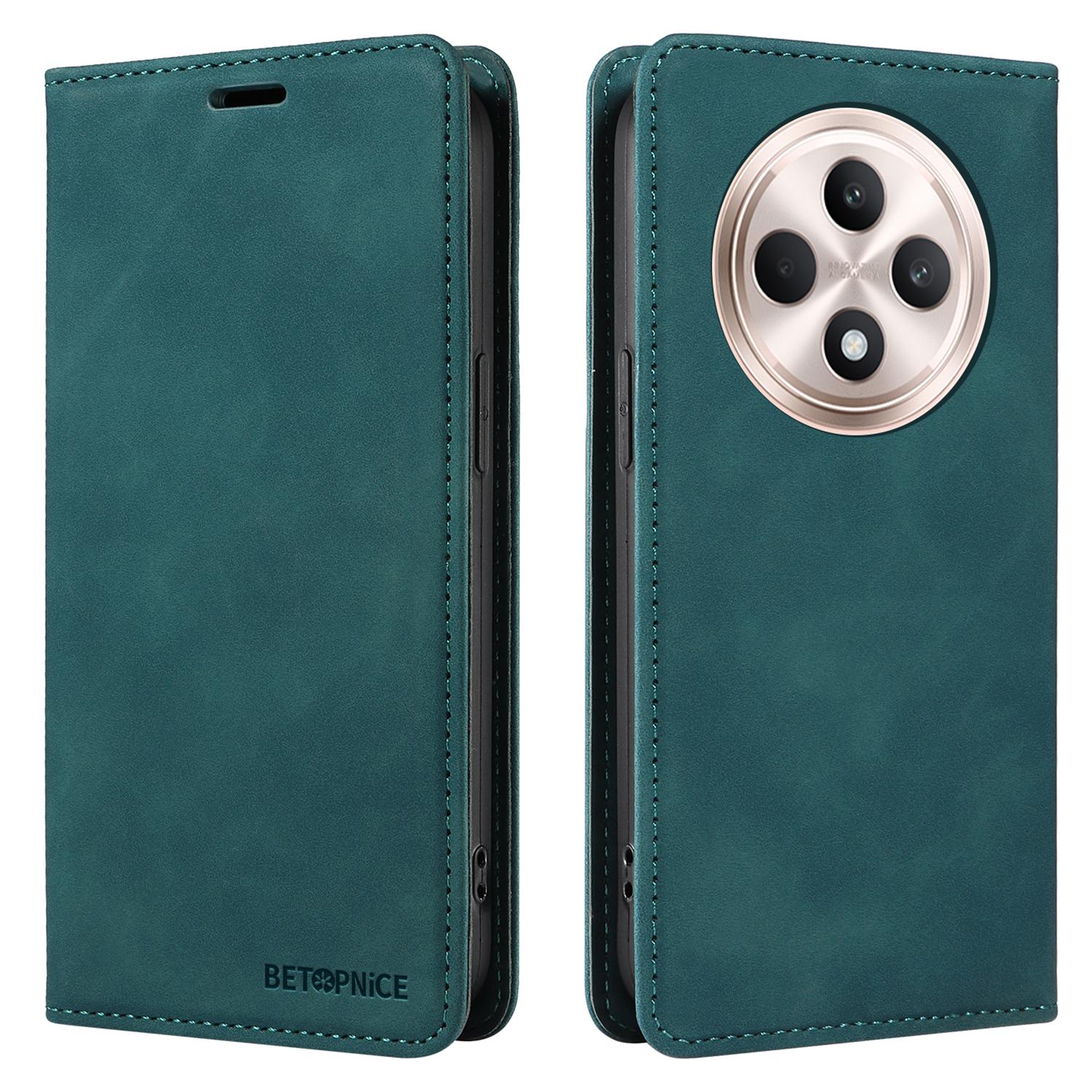 

ЧЕХОЛ ДЛЯ BETOPNICE 003 для Oppo Reno12 F 5G с блокировкой RFID, откидная крышка из ПУ кожи для телефона Green