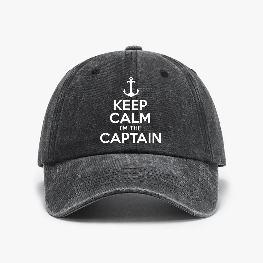 ICE CAP Blijf Kalm Ik Ben De Kapitein Motorboot Zeilen Zee grappige baseballpet mode Vintage Gewassen Denim Hoed Zomerzon Snapback hoeden Adjustable