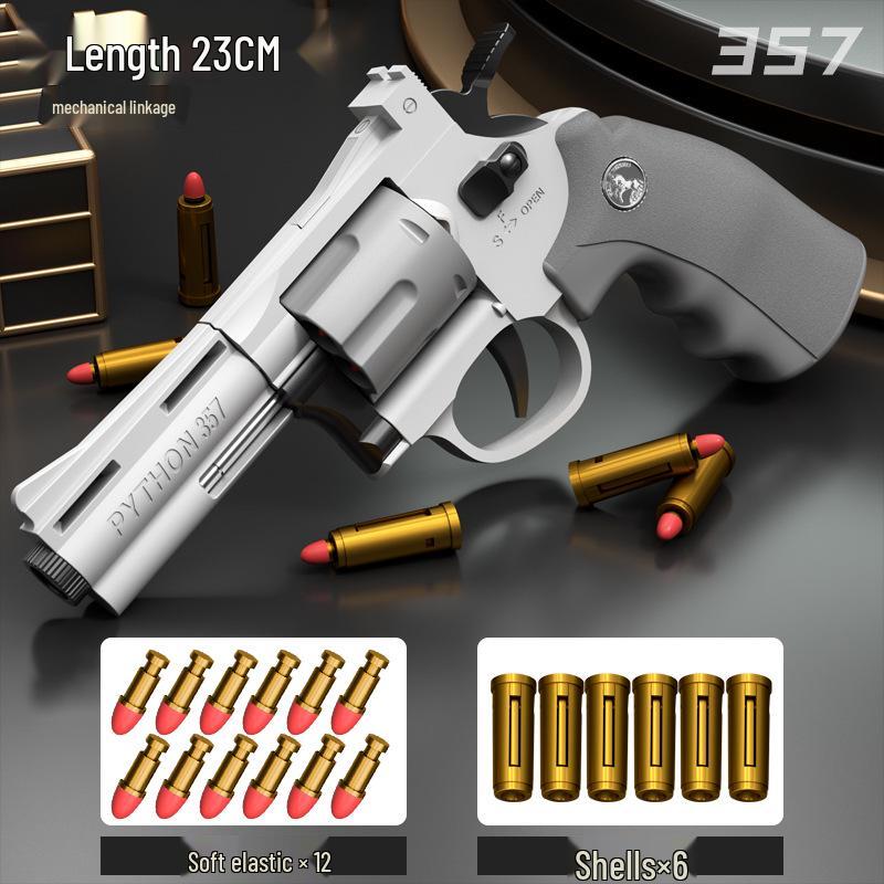 ZP-5 Kids' Rapid-Fire Revolver Soft Bullet Toy Gun with Linkage Blowback