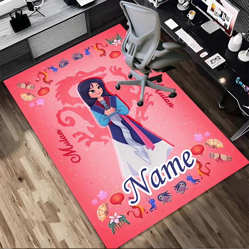 Personalized Name Fairy Tale Living Room Non-Slip Area Rug Soft Carpet for Bedroom Kids Playroom Sofa,Office Home Decor Doormat