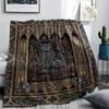 Cat Gothic Print Flannel Blanket, High quality Comfortable for All Seasons, Home Decor, Warmth and Comfort, Perfect for Christmas Gifts07