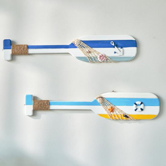 Remo in Legno Nautico per Canoa da 19,7" Decorazione da Parete con Corda Stile Mediterraneo Rustico Arte da Parete a Remo per Casa al Mare Estiva Soggiorno Camera da Letto