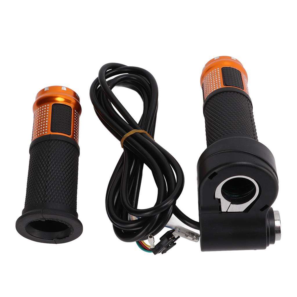 1Pair Thumb Throttle Grip Routine Twist Throttle Handle Grip with Keys for Electric Scooter BikeGold