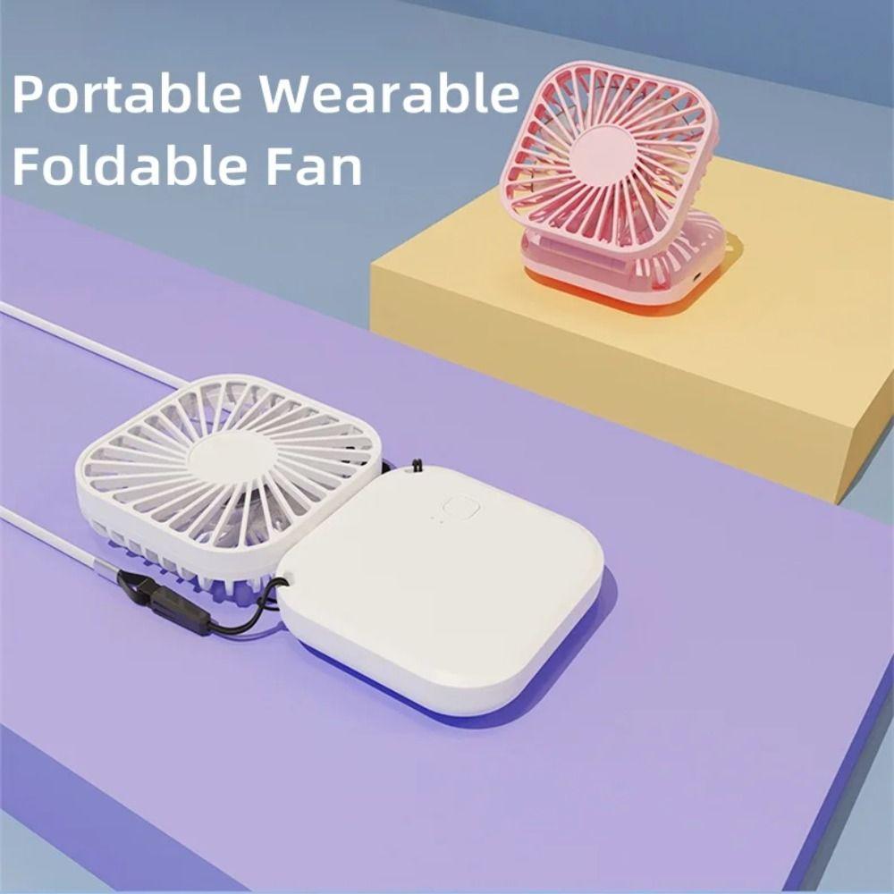 ABS Handheld Fan USB Cooling Fans New Folding Halter Fan  Girls