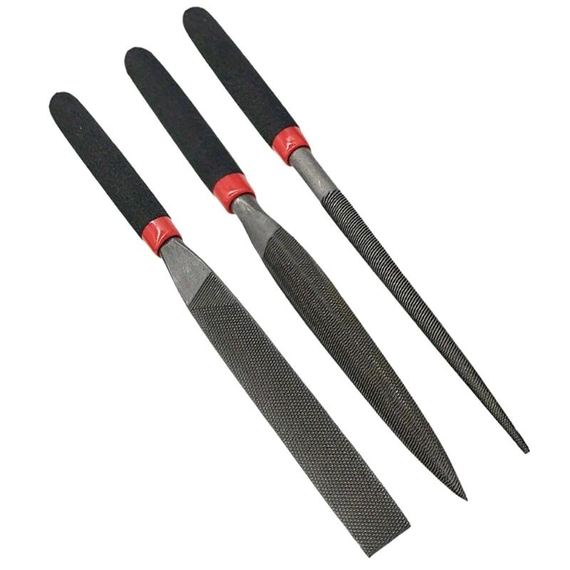 Model Making Set File 118mm Medium Fine Toothed Tapered Round File Reaming Hole Repair Small 1mm Toothed Fine Tip