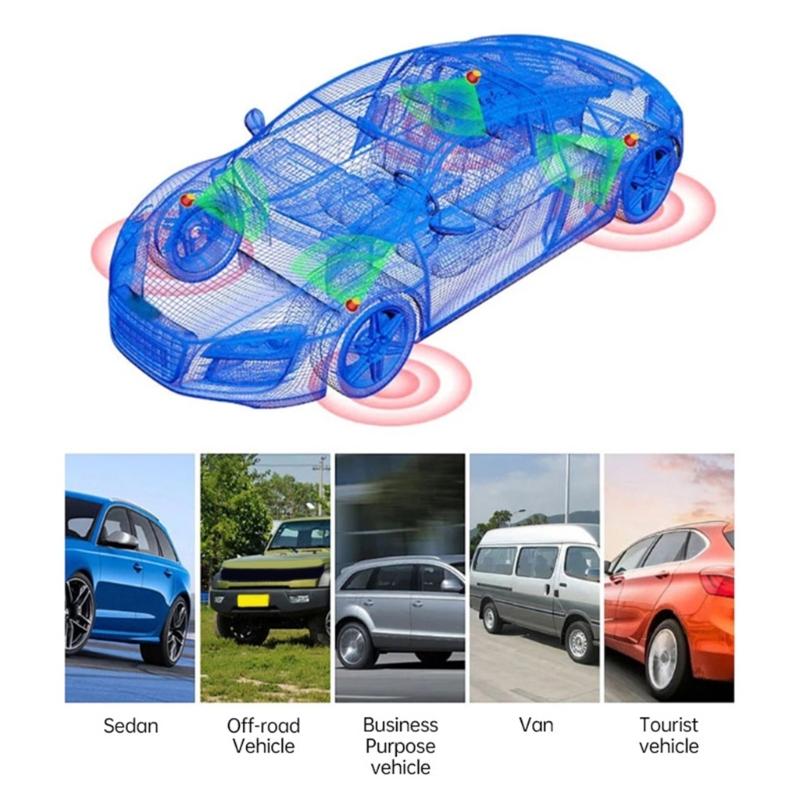 Reifendruckkontrollsystem, Wasserdichtes TPMS-Sensoren-Set, Digitales Display mit Solar- und USB-Betrieb für Auto-SUV