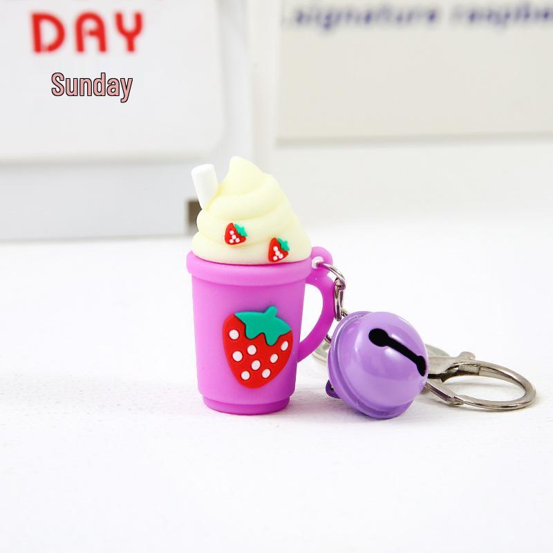 Adorable Baby Bottle Keychain - Cute Cartoon Charm for Bags and Car Keys