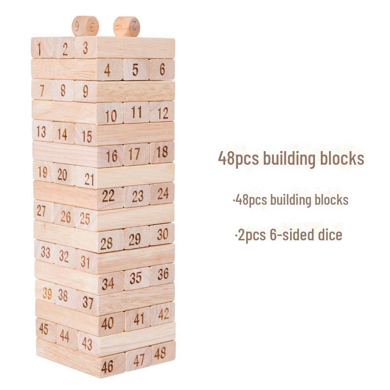 Solid Wood Stacking Blocks: Educational Parent-Child Puzzle Toy for Early Learning and Interactive Play