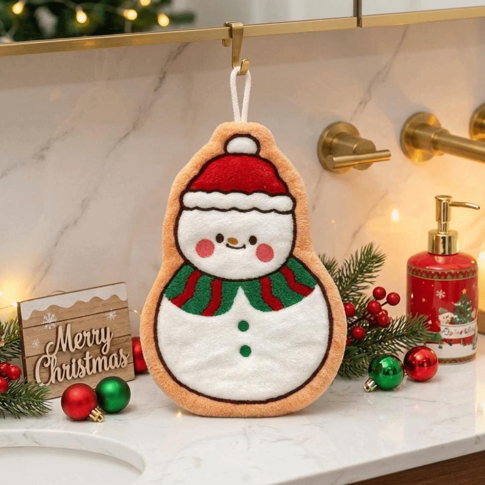 Cartoon Children's Small Towels Absorbent Cleaning Cloth Christmas Tree Towel  Christmas Gift