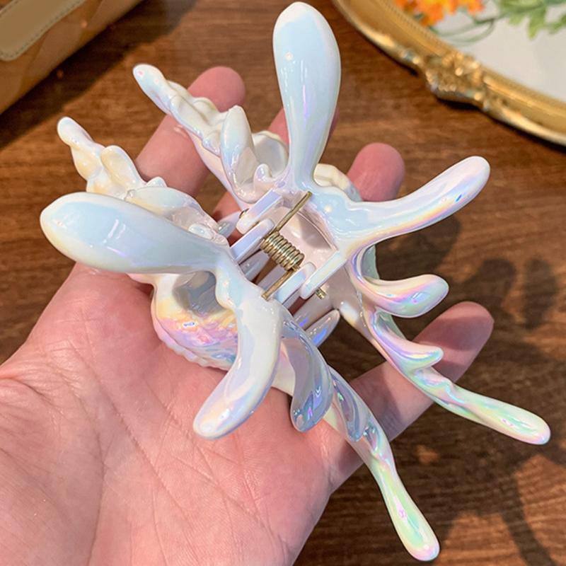 2PCS Large Conch Hair Claw Clip For Women Stylish Acrylic Marine Theme Design Secure Holder Hair Clamp Hair Accessory