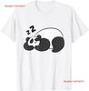 Panda Sleeping Tired Napping T Shirt  Vintage Washed Comfortable Designer Clothes Top For Everyday Wear Homme Casual Unisex