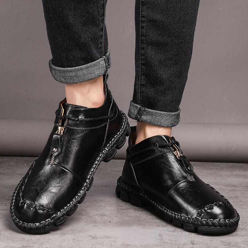 865 handmade sole single boots soft sole short boots men's shoes retro dad boots ethnic style shoes