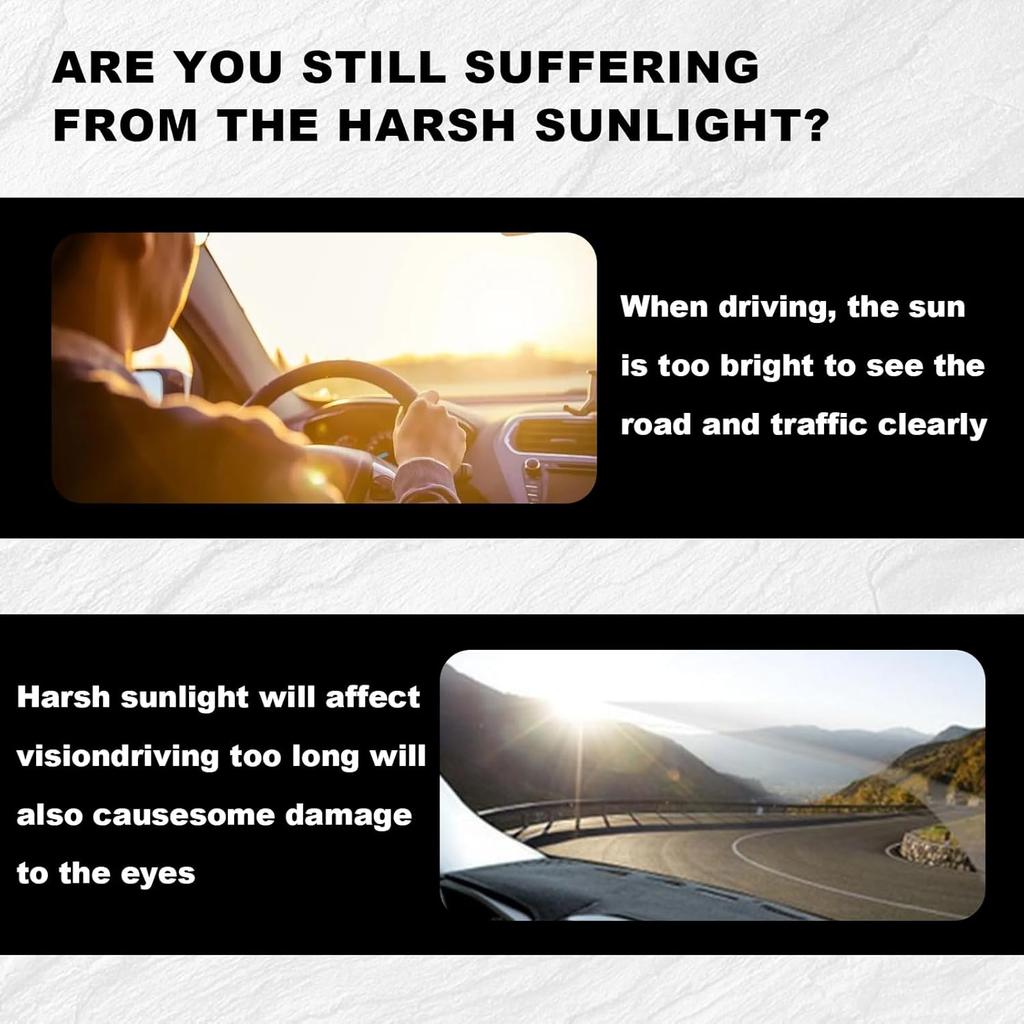 Car Sun Visors Compatible Anti-Glare Polarized Sun Visor Extender 72.5% Strong-Light Blocking Rate -Protect from Glare UV Ray Stray Light Safe