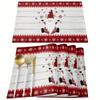 1PC Christmas Themed Linen Meal Pad with Snowflake Dwarf Pattern Insulation Kitchen and Dining Decoration Table Mats Beautiful