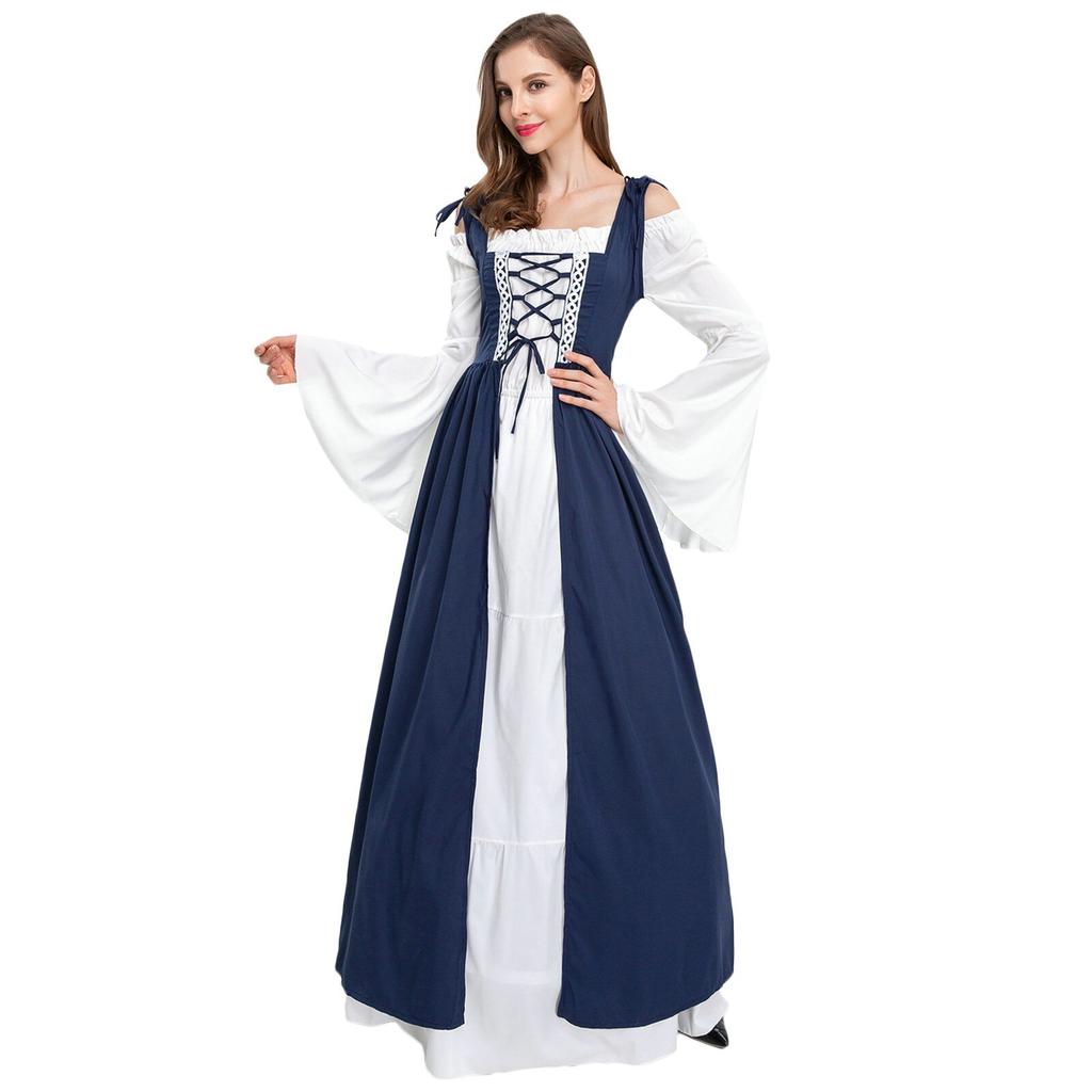Halloween Greek Goddess Court Princess Queen Costume Cospla Fancy Vampire Retro European Imperial Drama Stage Play Elegant Dress