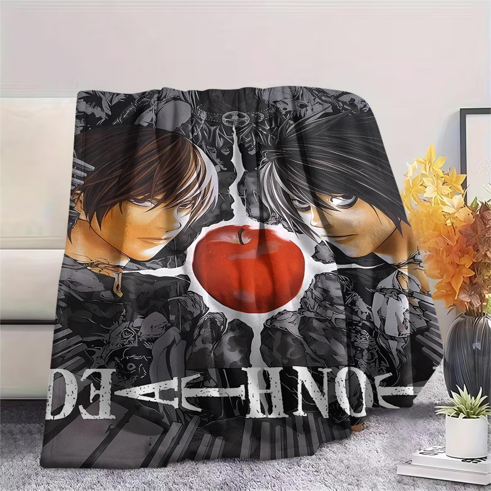 1PC Death Note Print Flannel Blanket, High Quality All Seasons, Home Decor, Warmth and Comfort, Perfect for Christmas Gifts