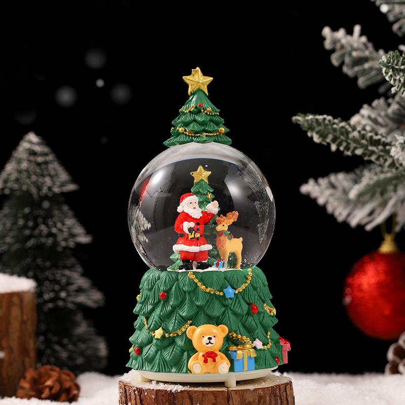 Boîte à musique fantaisie de Noël avec boule de cristal – Décoration princesse, cadeau pour anniversaire de fille