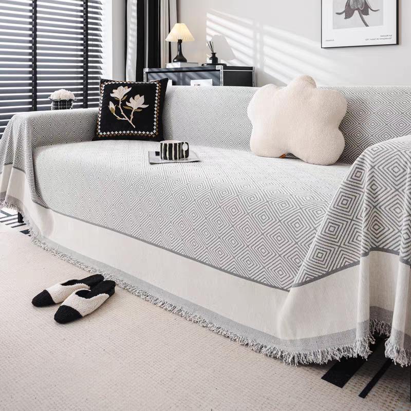 Einteiliges Vier-Jahreszeiten Universal Sofa Handtuch Überzug Tuch Neu Einfarbig Hochwertiges Sofakissen Vollbezug Universaldecke