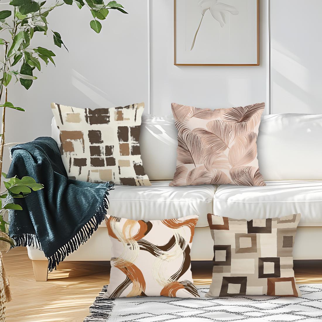 Exquisite Fashion Items Unisex Brown Geometry Cushion Covers Pillowcase Fantasy-Inspired Decor For Your Home Sofa Cushion Cover Living Room Bed Car Decor