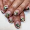 Christmas Medium Square Press On Nails French Tip Christmas Tree Design Stick On Nails Full Cover False Nail 24pcs