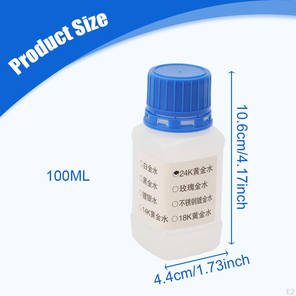 Pokovovací roztok 100 ml Obchod s doplňky pro šperky Nástroj pro výrobu šperků 24k Zlatý