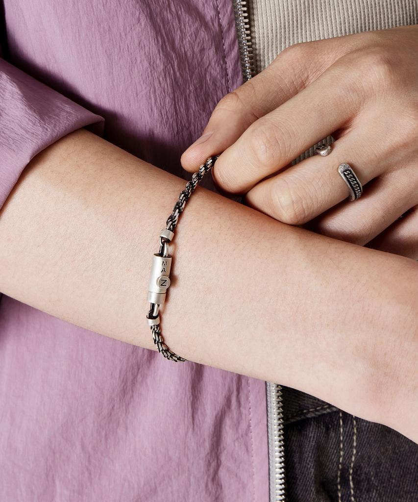 Maz Silver Antique Magnet Twist Chain Bracelet