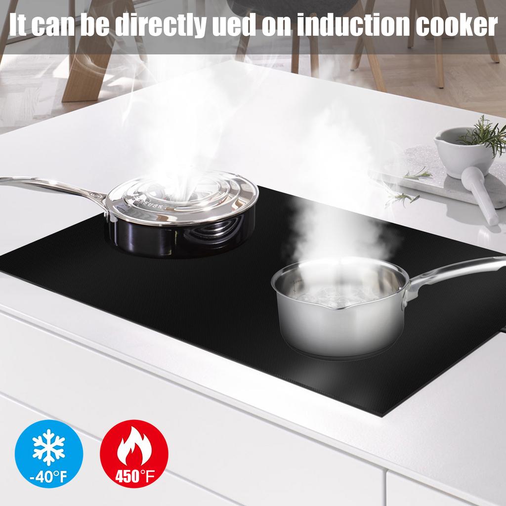 Silicone Induction Cooker Cover Anti-scratch Cooktop Protector Nonstick Heat Resistant Kitchen Countertop Cover Large Cooker Mat
