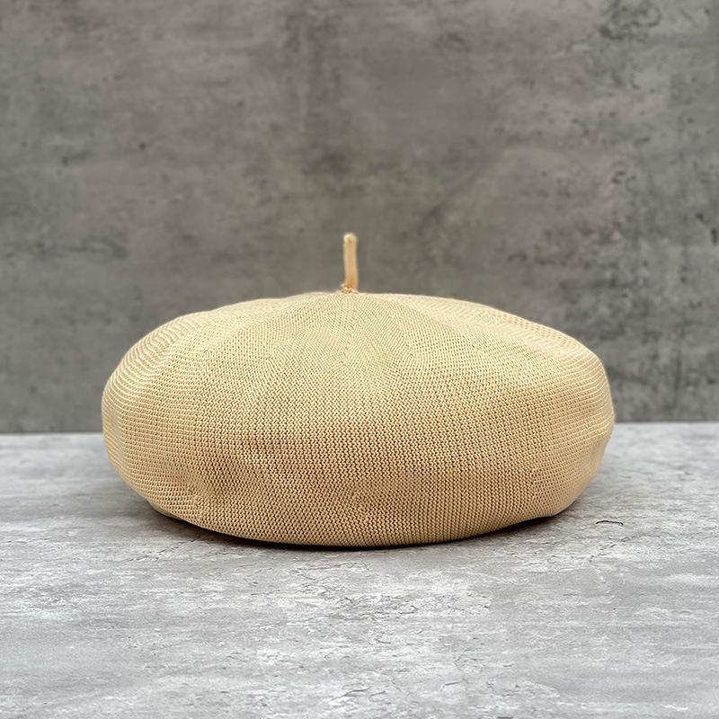Large Simple Casual Versatile Mesh Hollow Breathable Beret Women Spring And Summer Japanese Bud Hat Big Head Circumference
