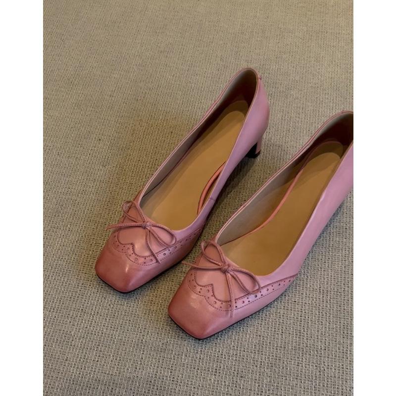 Black temperament high heels women's senior not tired feet bow light mouth single shoes commuter shoes