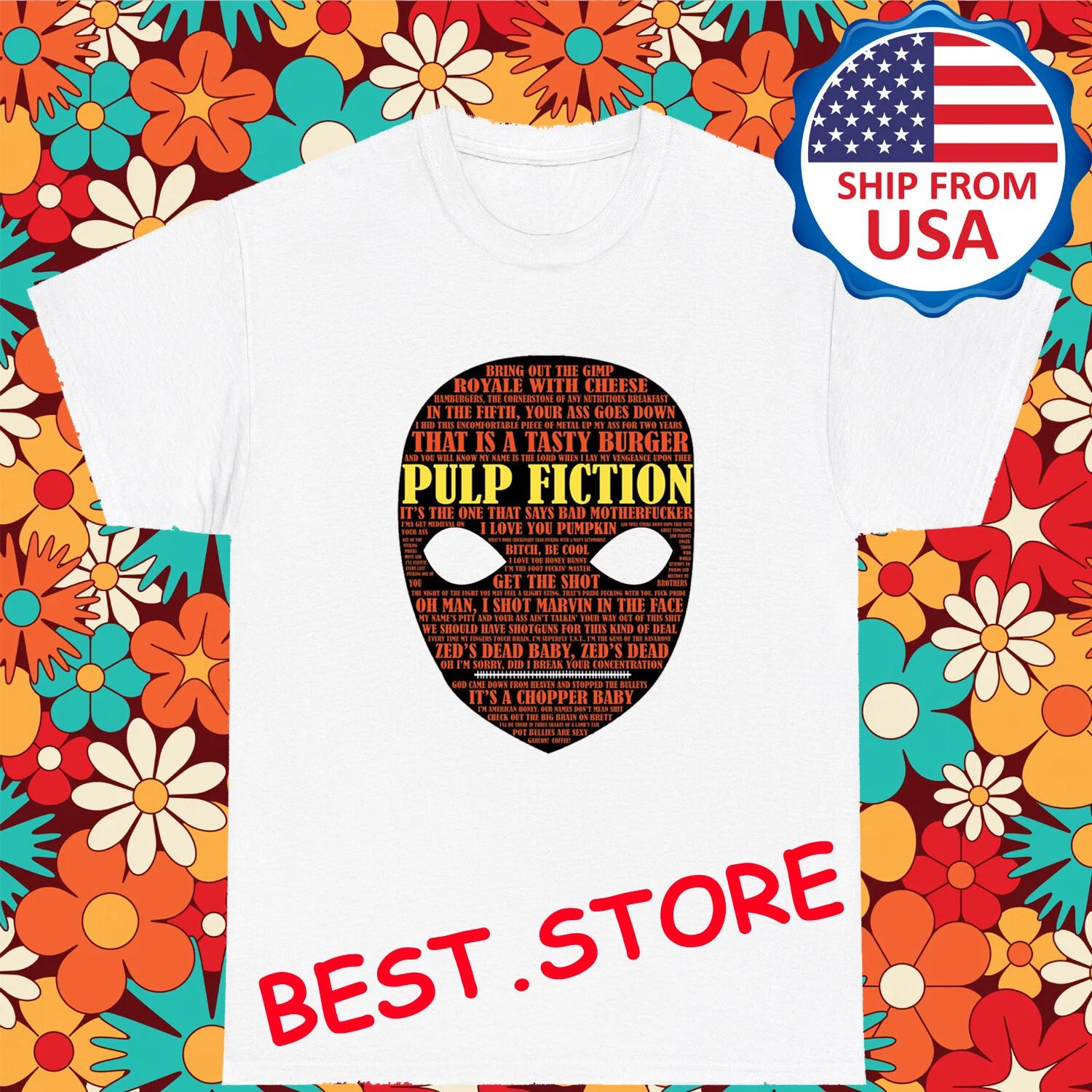 Pulp Fiction Men s White Size S-5XL S