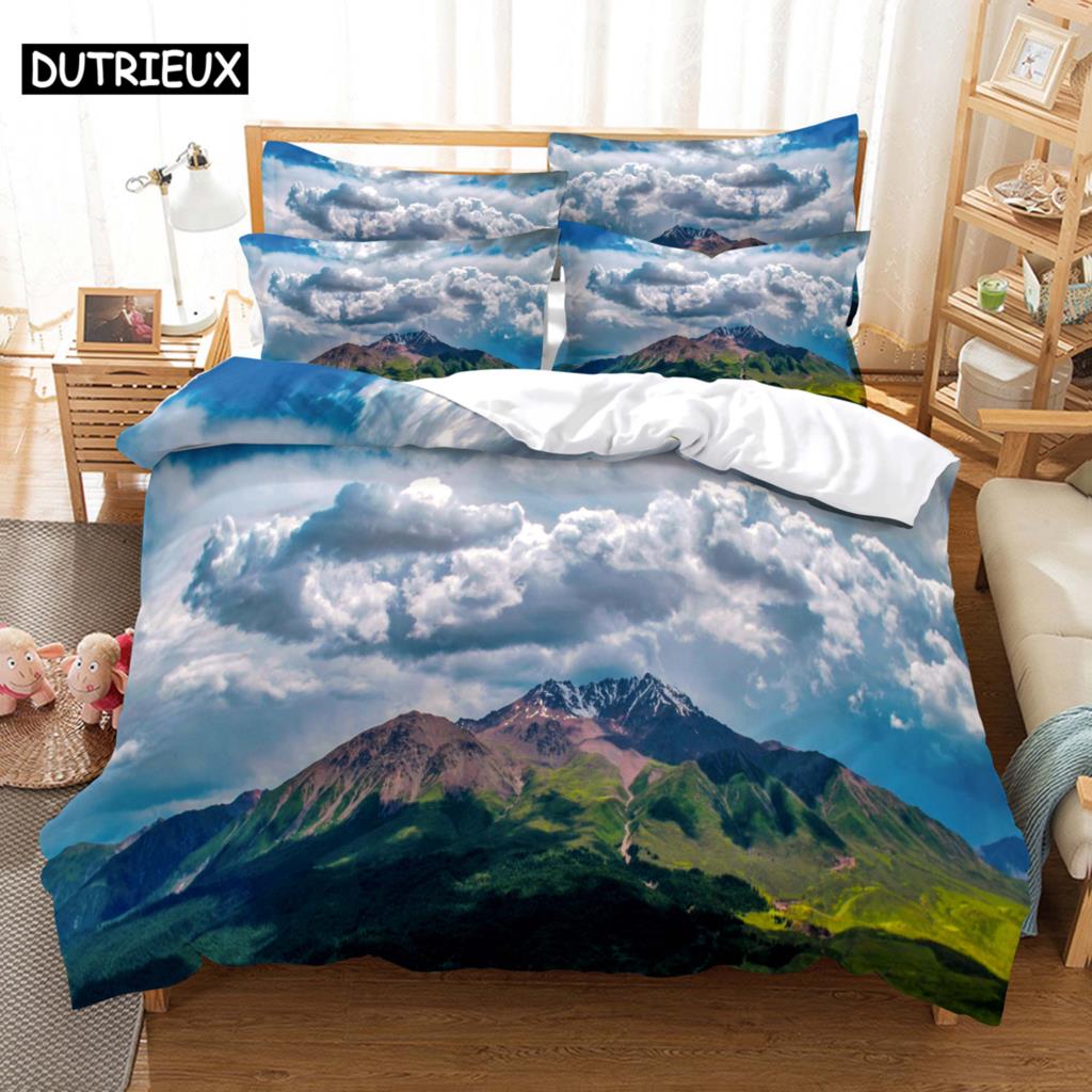 3D HD Scenic Quilt Cover Duvet Pillow Case bed Set Linen Woods Scene Forest King Queen Twin Single Double 3PCS 2PCS Home Textile