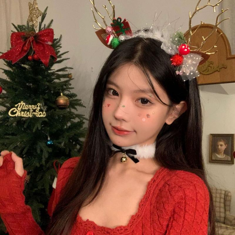 Christmas White Plush Choker Bowknot Bell Charm Fluffy Choker For Girls Women Party Necklace Fashion Jewelry New Year Gifts