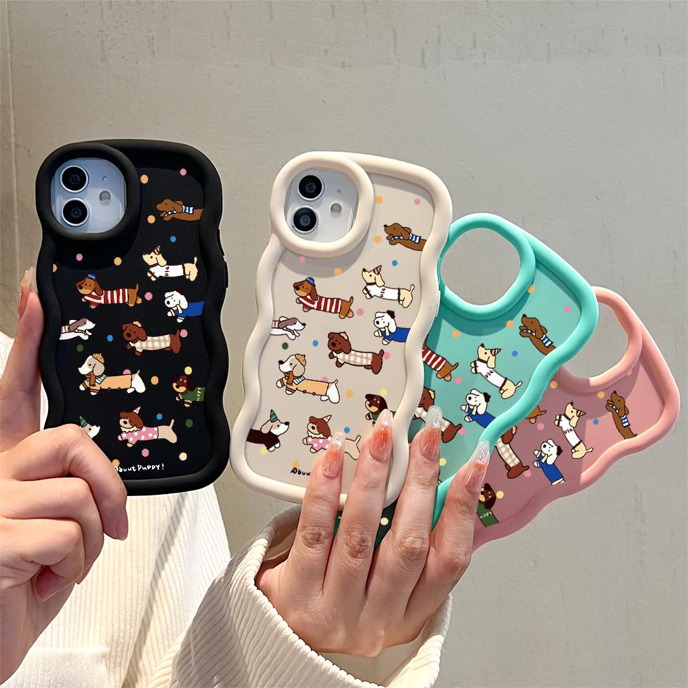 Big Wave Edge Weiches Silikonmaterial Macaron-Telefongehäuse Stoßfestes Schutzgummigehäuse für iPhone Samsung Huawei Honor Xiaomi Redmi OnePlus Moto