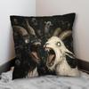 VIKAMA Gothic-Style Goat Print Cushion Cover Living Room Sofa Cushion Cover Car & Bedroom Cushion Cover Home Decor
