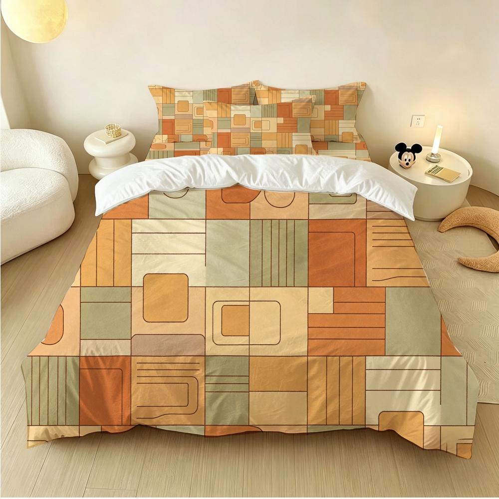 New Design Contrasting Checkerboard Printed Coreless Down Duvet Cover Set,Multi Size Bedding Decoration,Machine Washable
