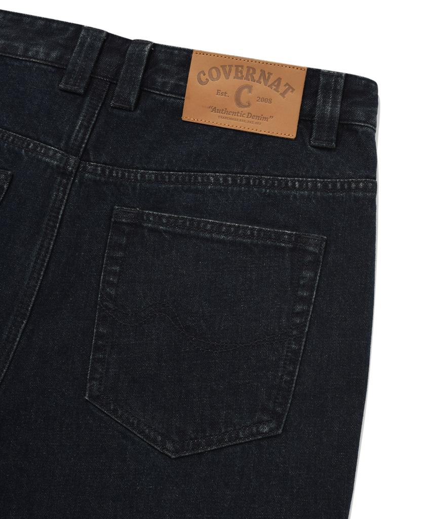 COVERNAT Denim One-Pleat Wide Pants Navy