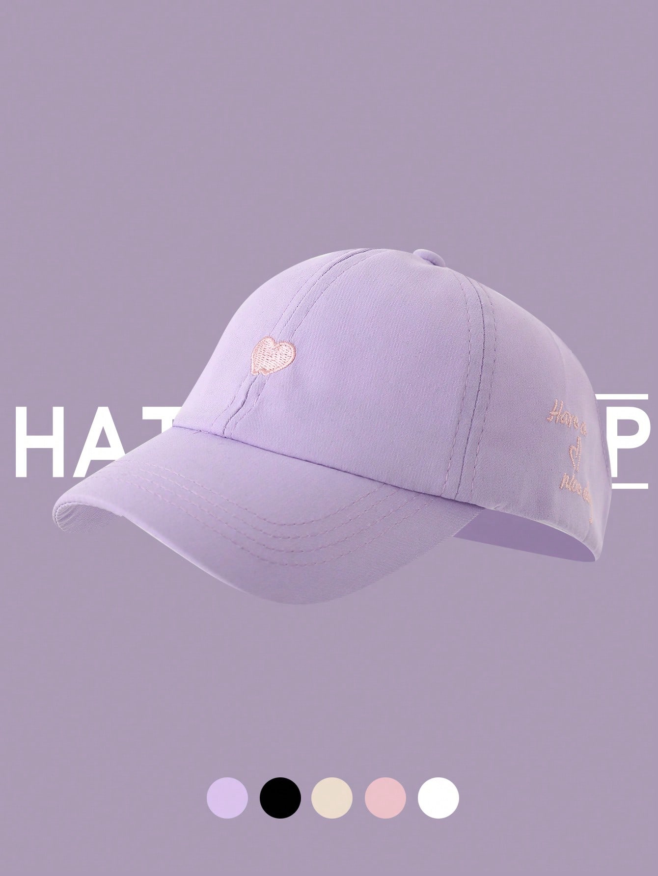 

Women s Heart Embroidery Ponytail Hole Top Baseball Cap, Versatile Sun Visor Hat For Summer Adjustable фіолетовий